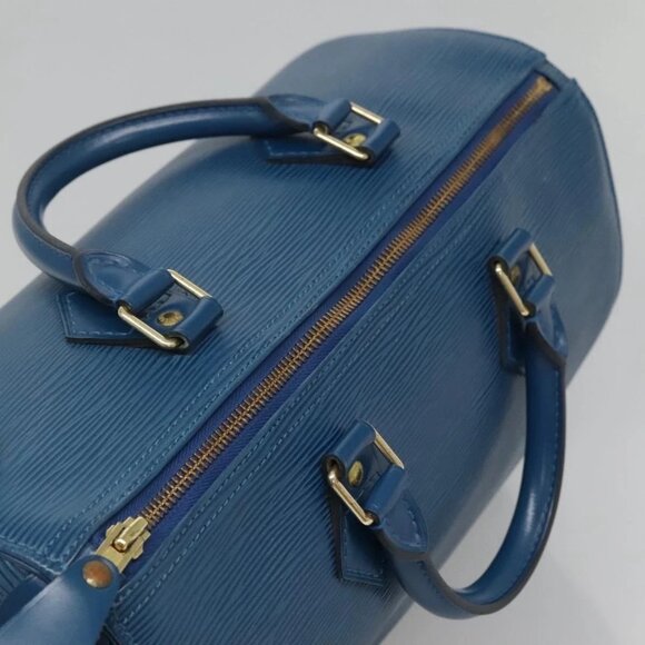 LOUIS VUITTON Epi Speedy 30 Hand Bag Toledo Blue - Picture 11 of 15